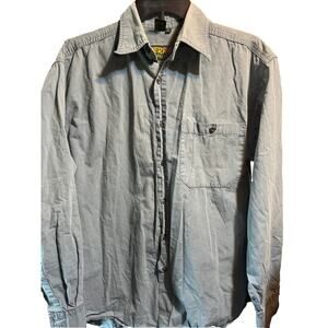 Sierra Trading Post Shirt Men’s M Blue Gray Hunting Shooting Long Sleeve Outdoor